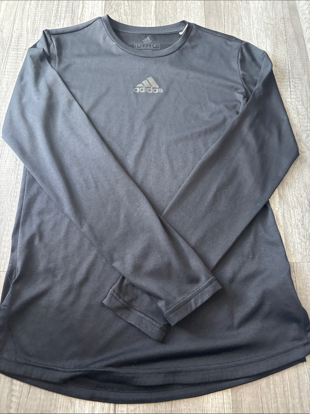 adidas Men’s Long-Sleeve Crew Tee — Black